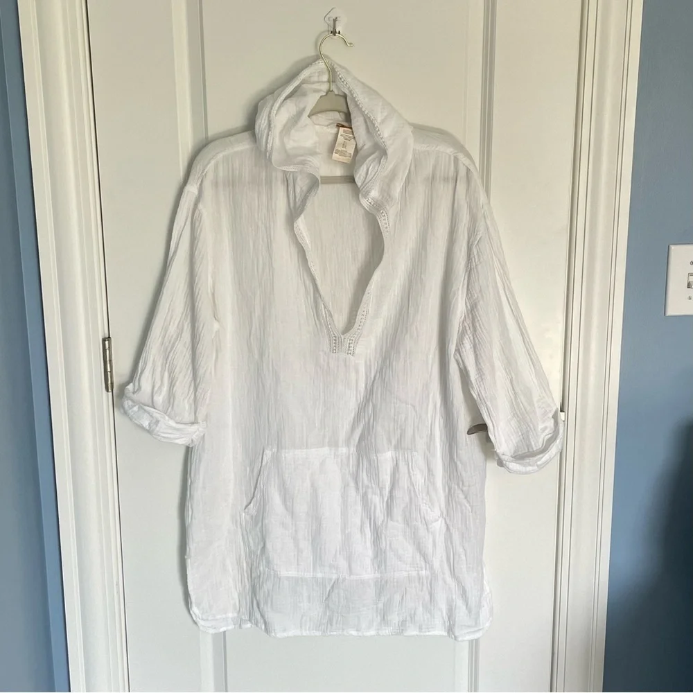 La Blanca Swimwear White Hooded Sweater Swimsuit Cover Up - 47070